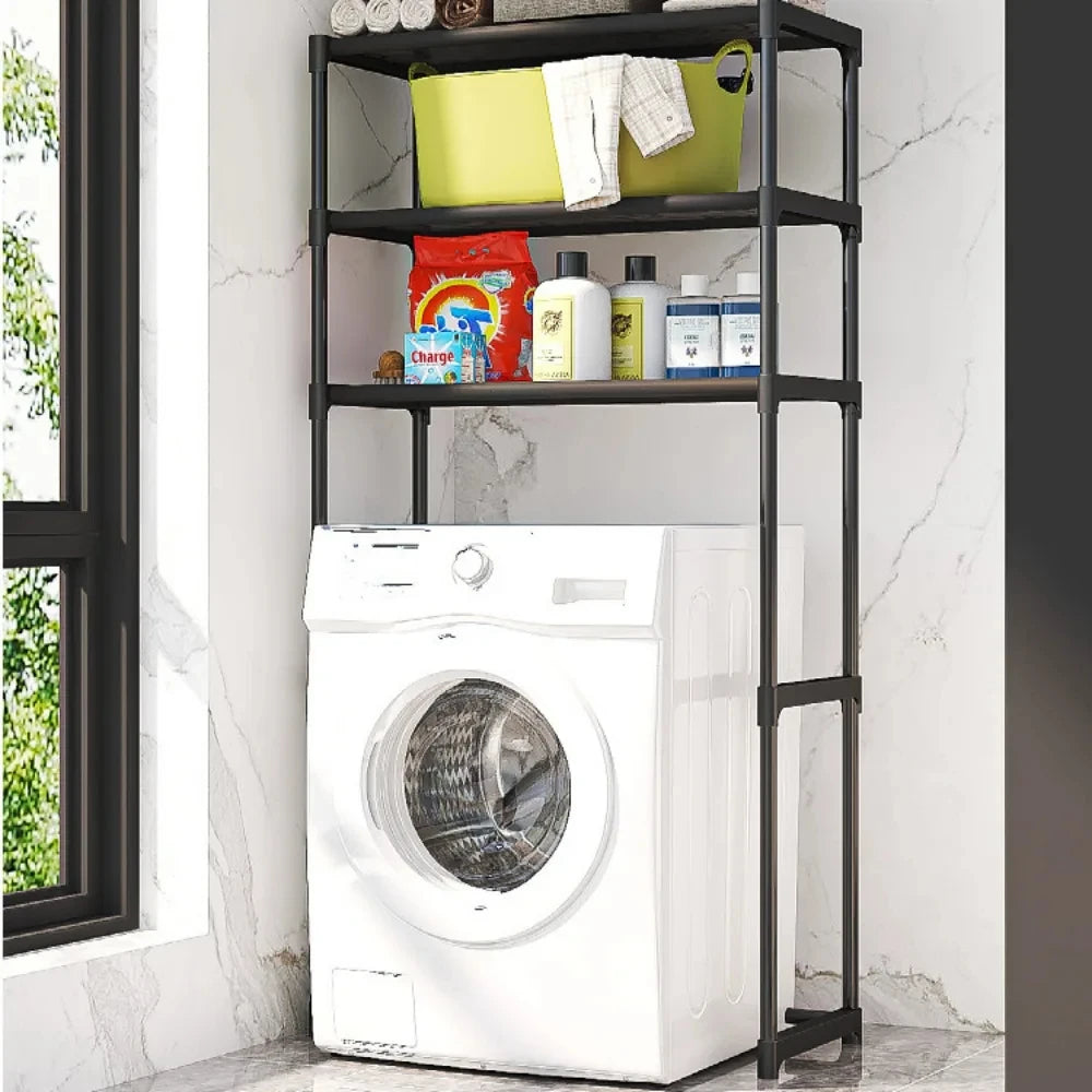 Over The Toilet Storage Rack Multilayer Perforation-Free Washing Machine Shelf Kitchen Rack Floor Standing Bathroom Accessories