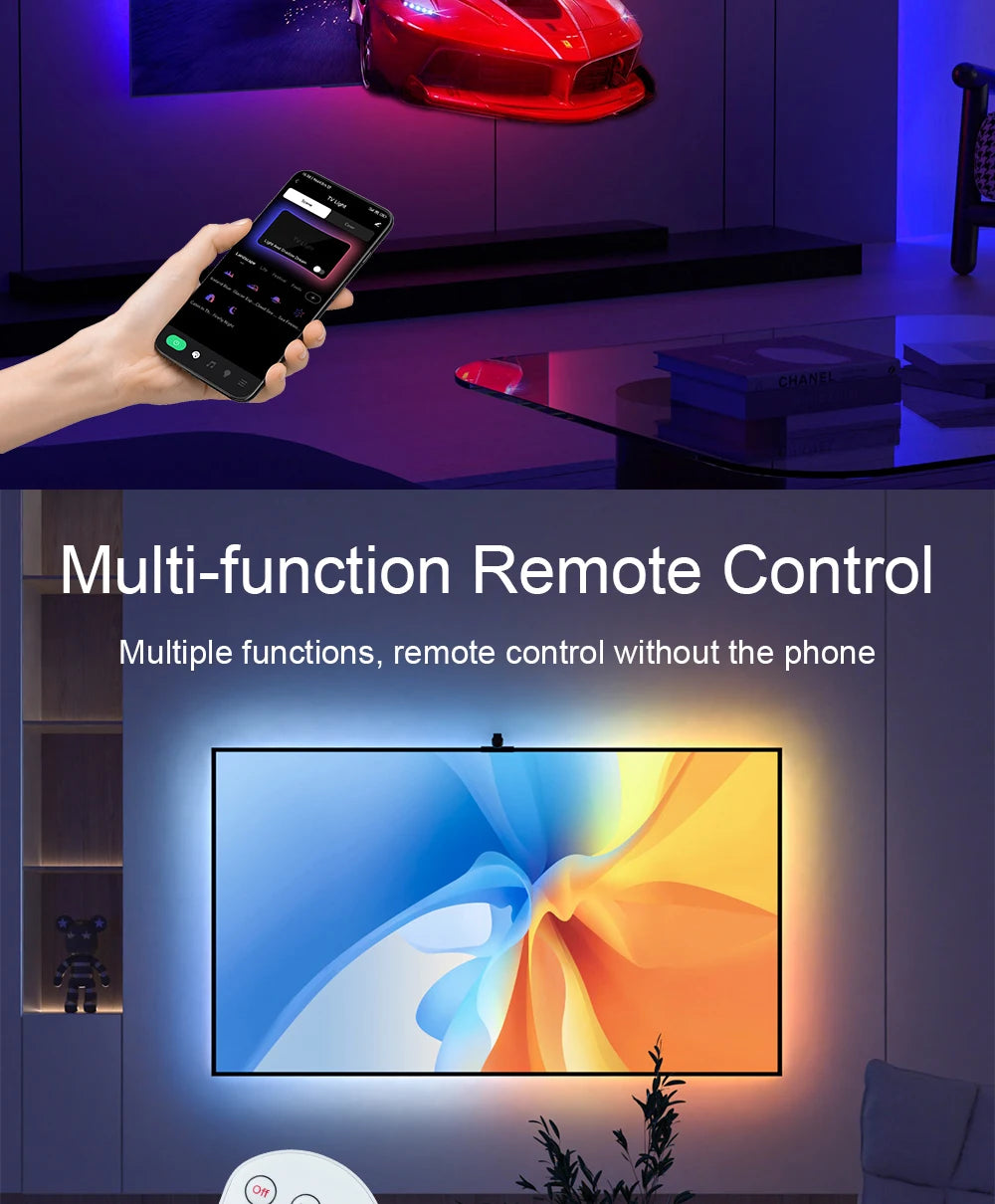 TV LED Backlight With Camera Ambient Strip Light Immersion Led Color Strip LED Light For 55-65 Inch Tv Pc Led Rgb Tape Screen