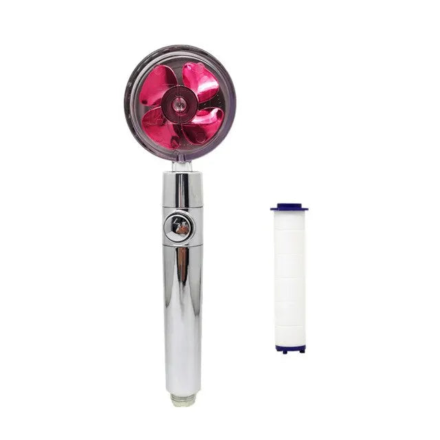 New Propeller Driven Shower Head Cotton Filter Turbocharged High Pressure Handheld Shower Nozzle