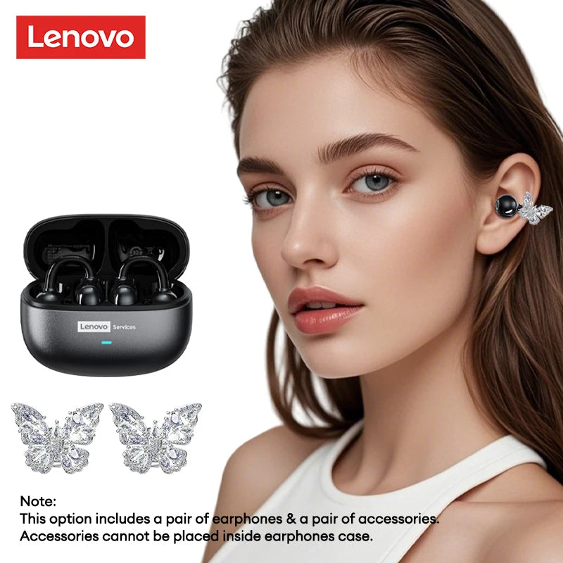 Choice Lenovo LE302 OWS Wireless Ear Clip Earbuds Bluetooth Low Latency HD Call HiFi Stereo Music Sports Open Ear Headphones New