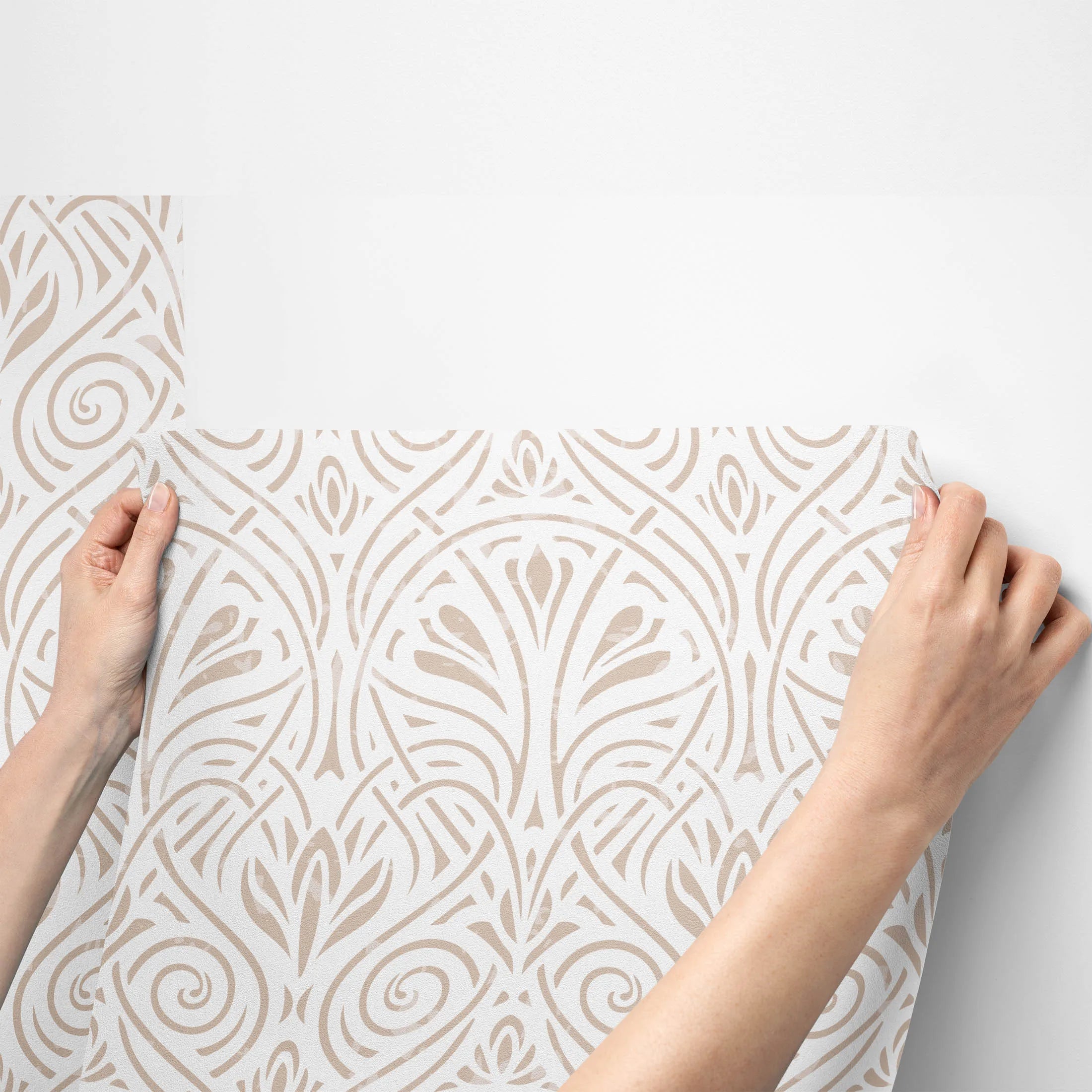 Geometric Peel and Stick Wallpaper Boho Modern Light Brown Self Adhesive Wallpaper Removable Contact Paper for Bedroom Bathroom
