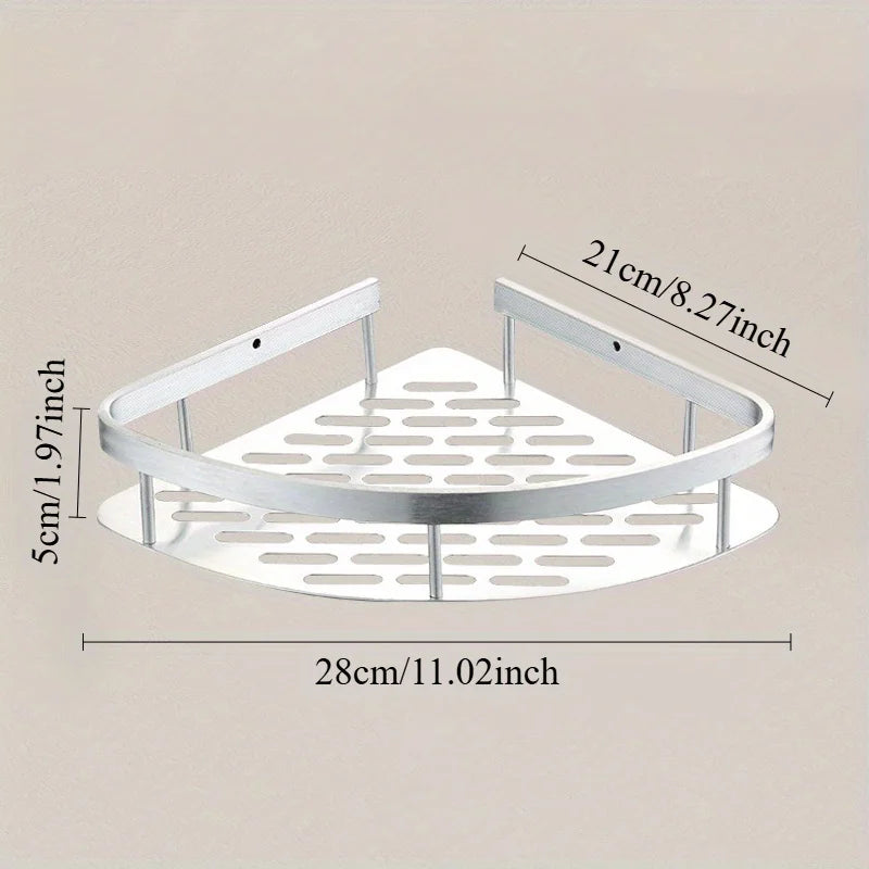 Metal Tension Mounted Shower Caddy, Wall Corner Shelf for Bathroom Storage,Organizer for Toiletries and Accessories