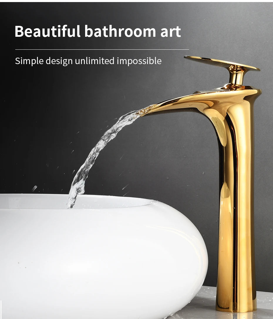 Basin Faucets Modern White Bathroom Faucet Waterfall faucets Single Hole Cold and Hot Water Tap Basin Faucet Mixer Taps 855924