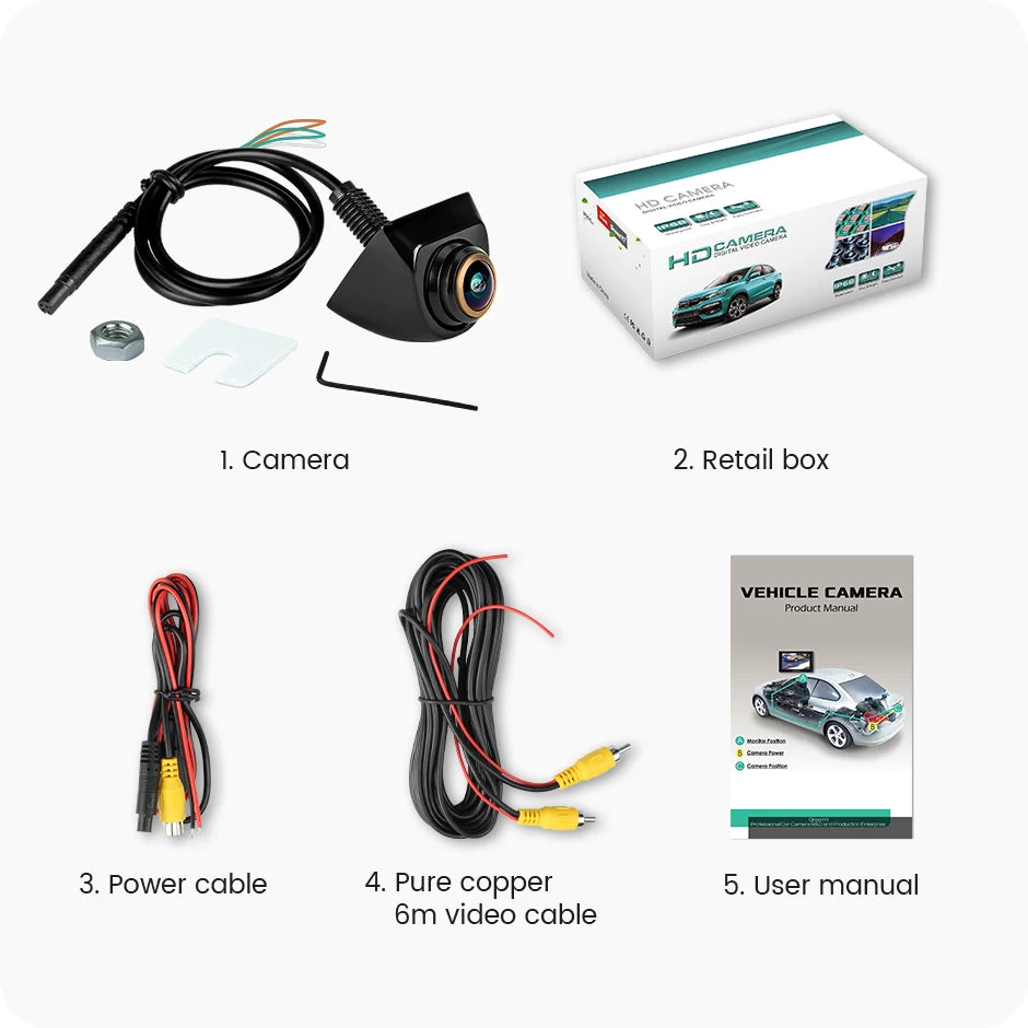 GreenYi AHD 1920x1080P Car Rear View Camera 170° Fisheye Golden Lens Full HD Night Vision Vehicle Reversing Front Cameras G899