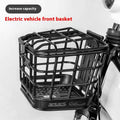 Durable Black PC Bike Basket with Lid; Front-Mounted, Anti-Extrusion for Electric Bikes