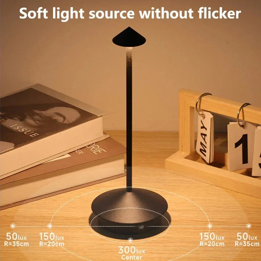Rechargeable Table Lamp Creative Dining Touch Led Hotel Coffee Pina Pro Table Lamp Lampada Bedside Lamp Decorative Desk Lamp