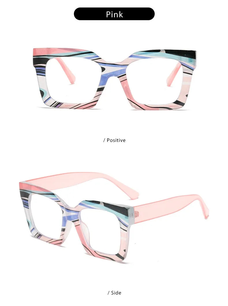 Customized Prescription Glasses Women Multi-Focal Progressive Photochromic Anti-Blue Light Myopia Hyperopia Lens Eyeglasses