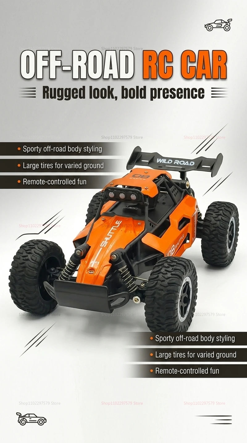 RC Monster Truck 1:16 Scale Remote Control Car 2.4GHz Alloy Shell 20KM/H Fast Off Road RC Car LED LED Headlight Toy Gift for Kid