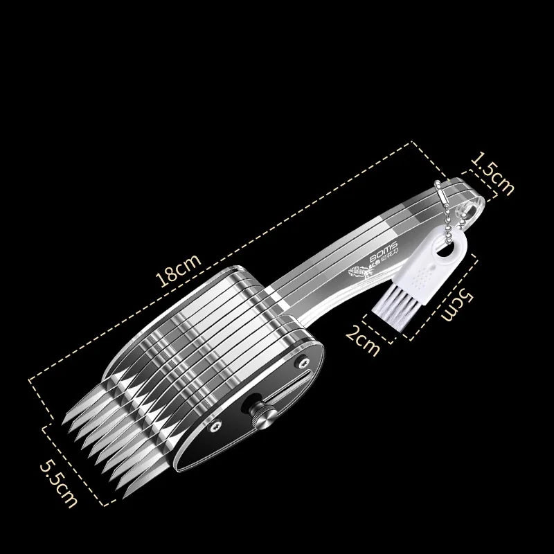 Squid Cutting Knife Scallion Knife Retractable Engraving Tool Stainless Steel Multifunctional Kitchen Gadgets Accessories