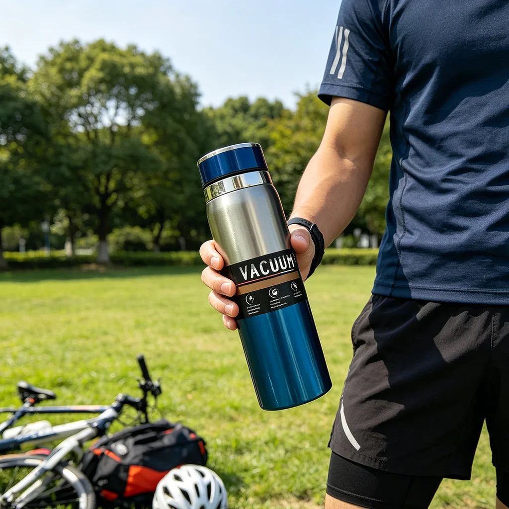 1000ml Thermal Water Bottle Thermos Vacuum Flask Double Stainless Steel Coffee Tea Insulated Cup Leakage-proof for Office