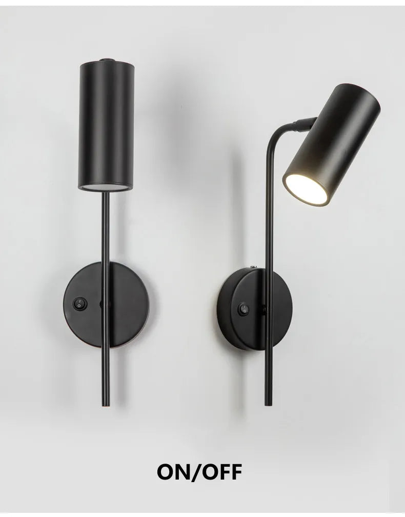 Modern Rotatable Wall Lamp Living Room Background LED Wall Light Bedroom Bedside Light Aisle Long Pole Switch Lamp