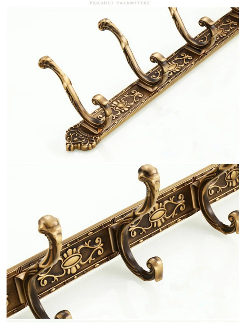 Antique Carved Towel Hanger Clothes Hat Hook Row Vintage Robe Hook Bathroom Robe Hook Bath Hardware Set Kitchen Hanger