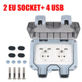 Double EU Socket Power Supply Switch Socket 16A Outdoor Wall Power Socket With USB Charging for Home& Garden IP66 Weatherproof