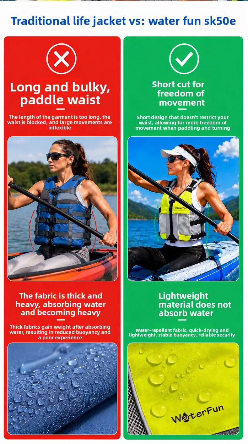 WaterFun SUP Paddleboard Kayak Life Jacket High Buoyancy Water Sports Safety Vest