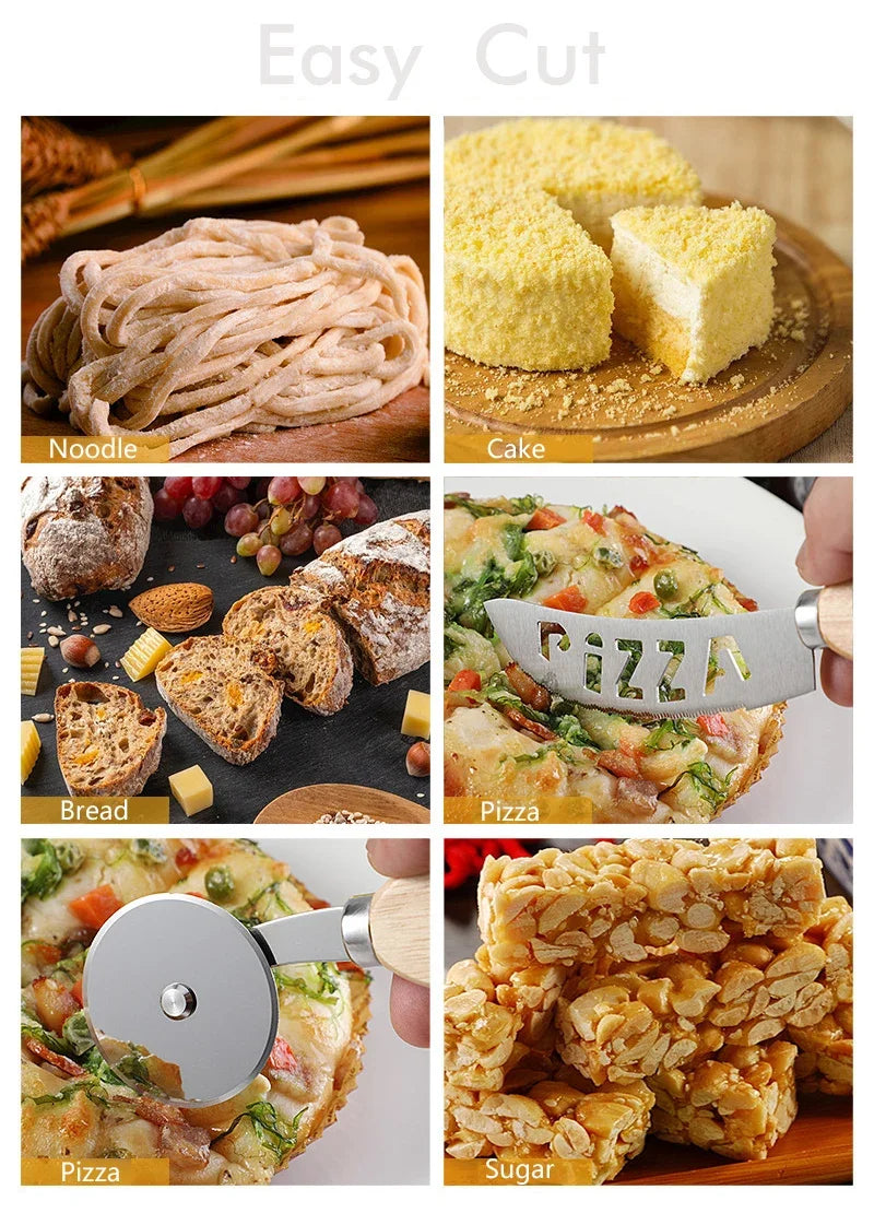 Pizza Cutter Stainless Steel Pizza Knife Pizza Slicer Kitchen Gadgets for Cheese Cake Bread Pie Waffles Bakeware Kitchen Tools