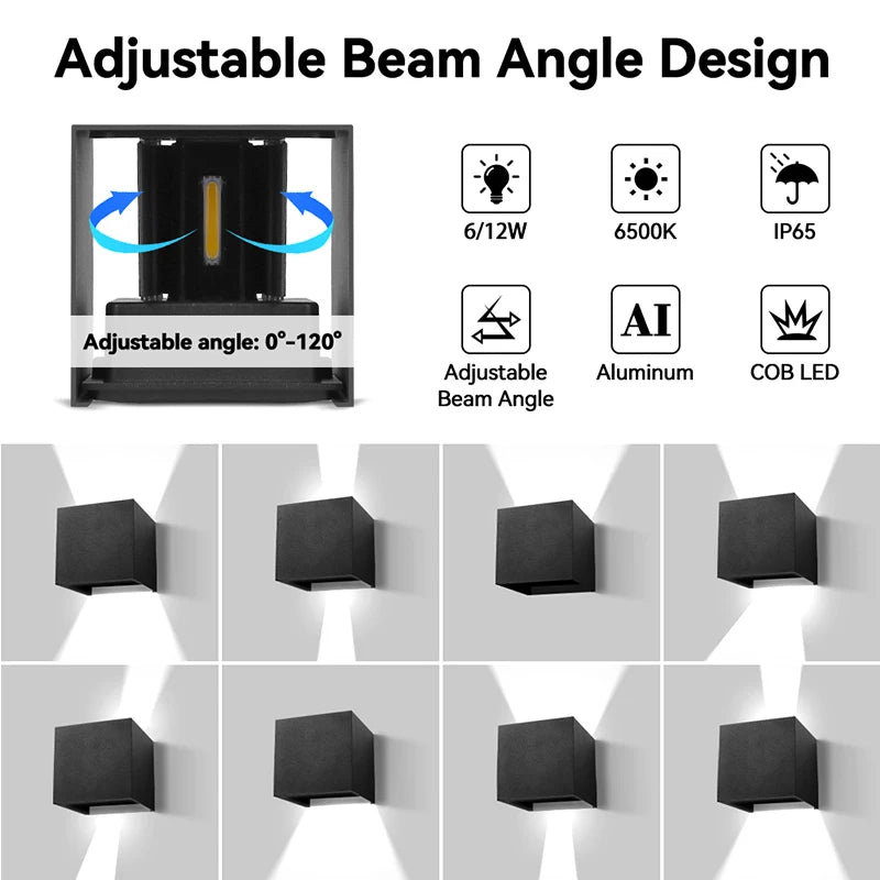 Wall Light Outdoor LED Waterproof External Stairs Street Interior Garden Living Room Fixture Decorative Home Lamp Decor Wall Led
