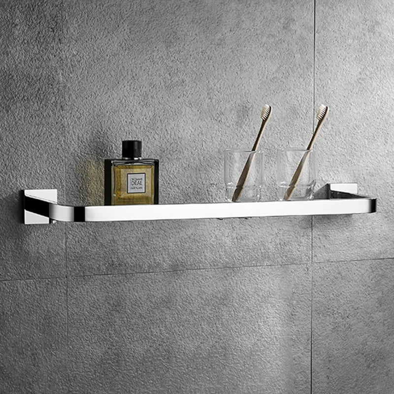 Stainless Steel Chrome Bathroom Hardware Set Square Towel Rack Towel Rack Tissue Holder Robe Hook Bathroom Rack Accessories