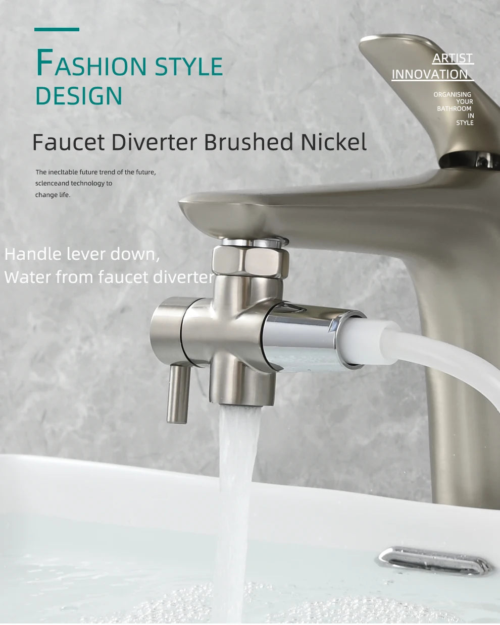 Ciencia Brass Faucet Diverter Valve Kitchen Sink Faucet Valve Splitter with Aerator Sink Hose Connector M22 to M24