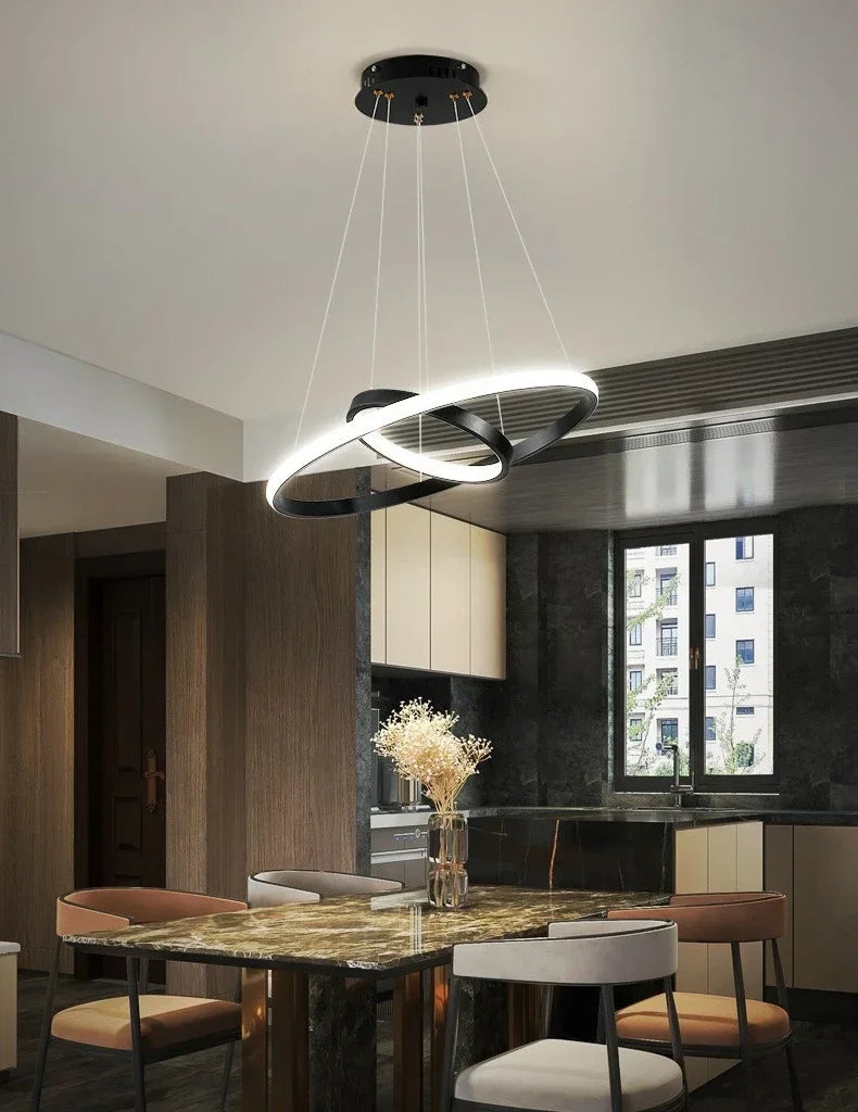 Modern Led Lights Dining Room Decor Chandeliers Simple Ring Living Bedroom Lights Home Indoor Lighting Decorative Pendant Lamps