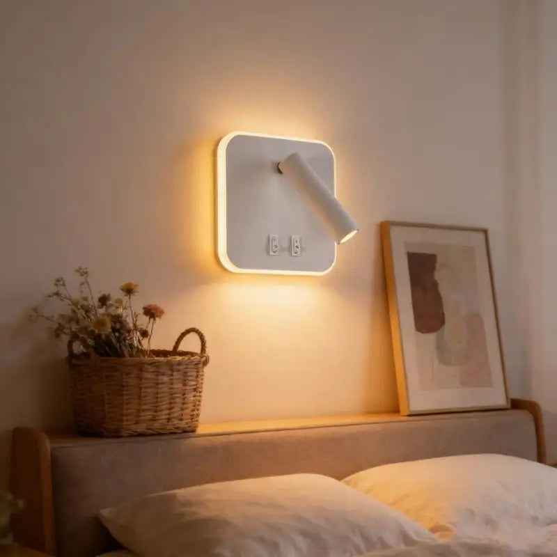 Modern Wall Lamp with Adjustable Light Mode and USB Port Bedroom Wall Lights for Home Decorating and Night Reading M4YD