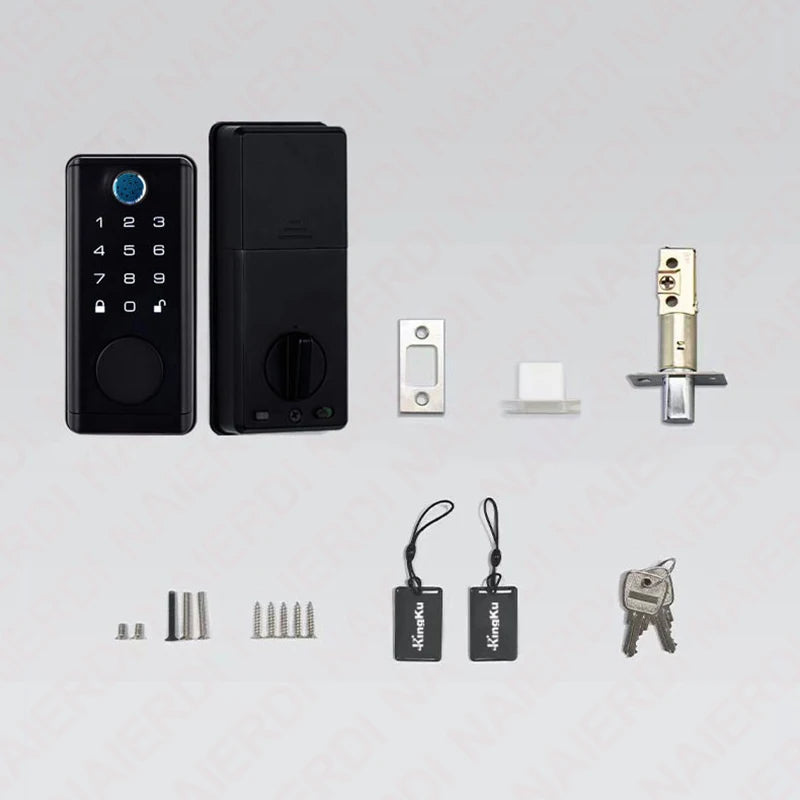NAIERDI Smart Door Lock Tuya Fingerprint Keyless Entry Door Lock Anti-theft Security Digital Electronic Locks Door Hardware