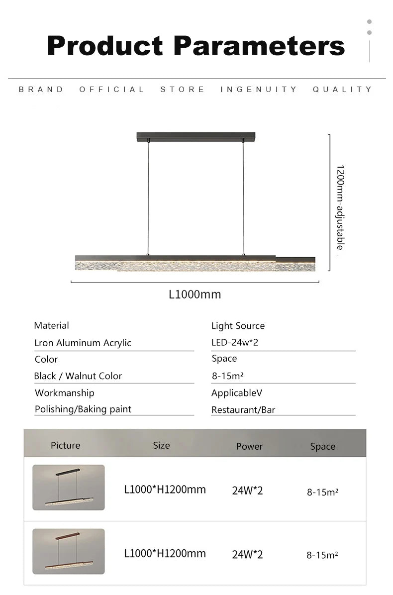 Modern Light Creative Bar Counter Strip Designer Lamps LED Pendant Light For Dining Table Kitchen Chandelier Adjust Function