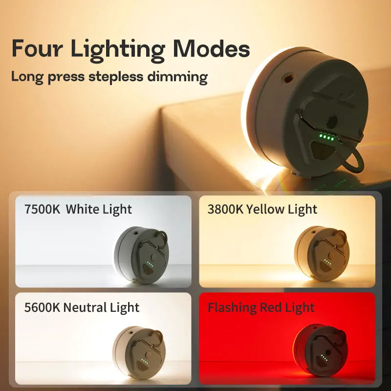 MOSLIGHTING Outdoor LED Camping Light 4 Modes MiNi Portable Hang Tent Lamp USB Rechargeable Portable Waterproof Emergency Light