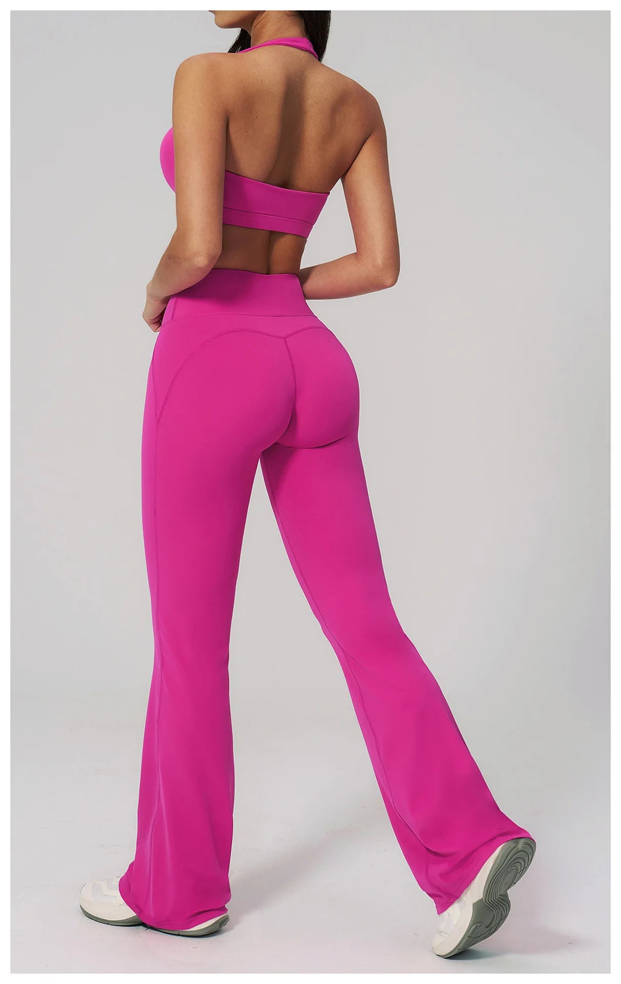 2PCS Flared Pants Yoga Set Women's Tracksuits Gym Fitness Outfits Sports Sets Female Shockproof Sports Bra Yoga Workout Clothes