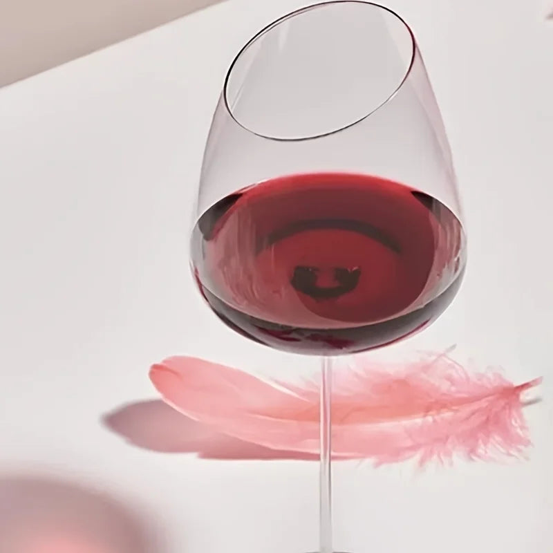Pink Crystal Wine Glasses Slanted Mouth Goblets  Ideal Valentine'S Day Gift Bars & RestaurantsDay Wine Wine Glasses for Couples