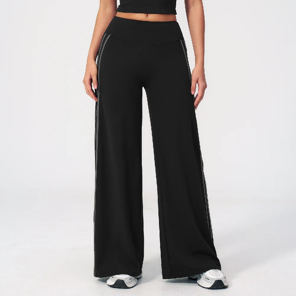 Yoga Pants High Waist Wide Leg Trousers Women Tummy Control Flared Pants Straight Workout Trousers Casual Fitness Bell-bottoms