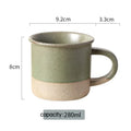 Vintage Coarse Pottery Coffee Cup Ceramic Mug Simple Sesame Glaze Pottery Clay Multifunctional Breakfast Oat Cup Kitchen Utensil