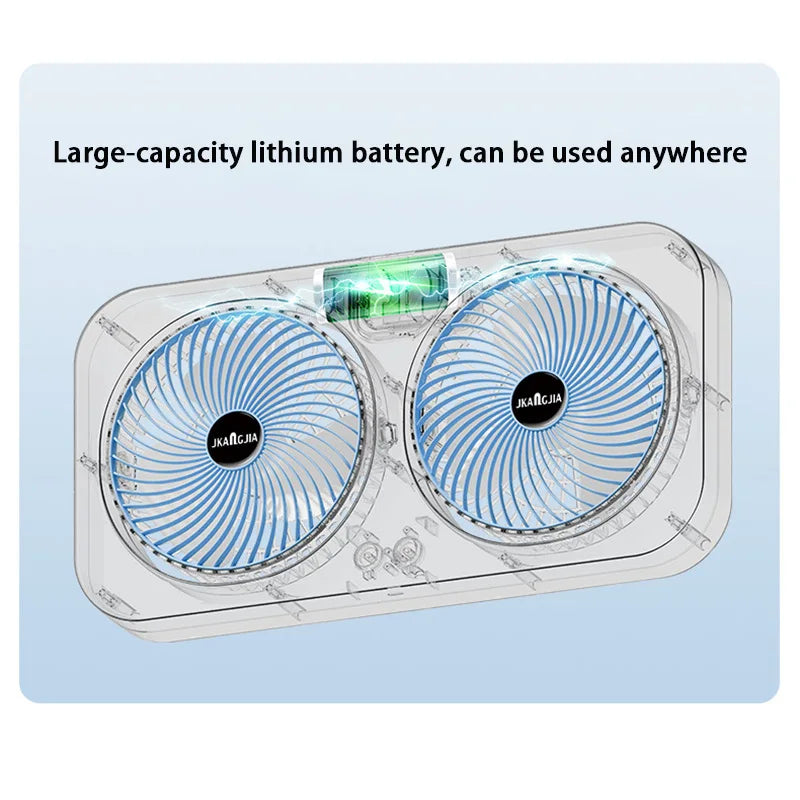 Double Head Fan Air Circulation Fan Dormitory Home Silent Charging Desktop Wall Mounted Super Strong Small Electric Fan