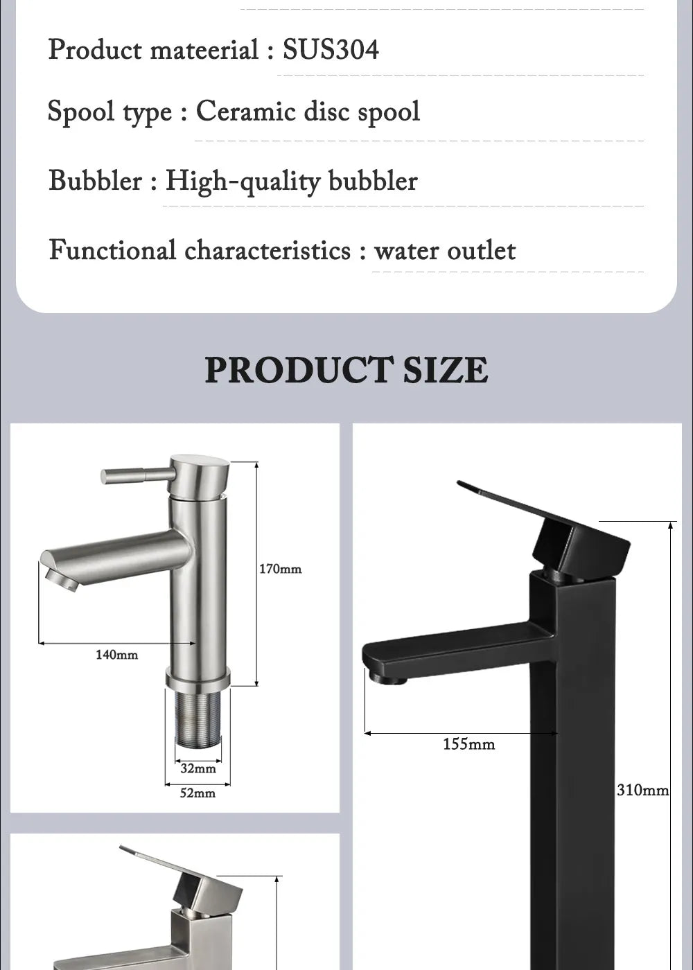 Bathroom Faucets Hot and Cold Mixer Faucets Vanity Bathroom Kitchen Deck Mounted Bathroom Sink Faucets（hose not include）