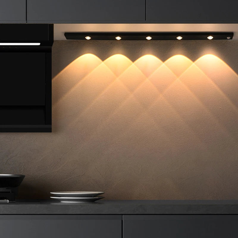 20-50CM LED Under Cabinet Light  Wardrobe Indoor Lighting Motion Sensor LED Lamp Ultra Thin USB Rechargeable Night Light