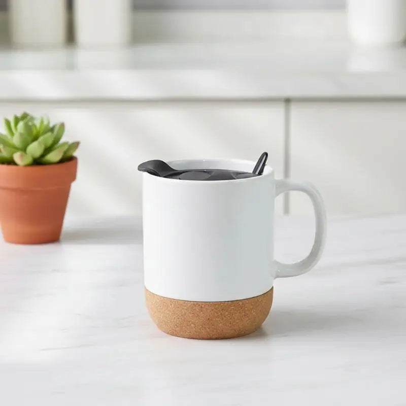 Cork Bottom Ceramic Frosted Coffee Mug Non-slip 350ml Easy Wash Drinking Cup for Office Home Gift Giving