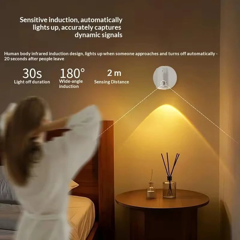 LED Light Magnetic Rechargeable Wall light Spotlight Wireless No Punch Reading Light With Touch Switch Dimmable Bedside Lamp