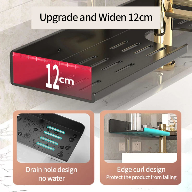 Faucet Storage Tray, Bathroom Storage Rack, Mirror Front Toilet, Washbasin, Washbasin, Bathroom Rack