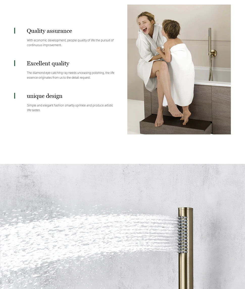 Black Handheld Bathroom Faucet High-pressure Water-Saving Shower Head Hardware Accessories Round Solid Brass Hand-Hold Shower