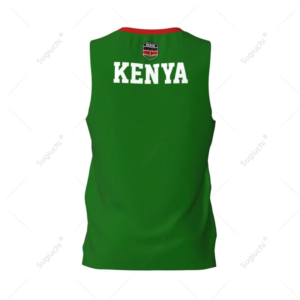 Kenya Flag Men Basketball Sports Running Fitness Multifunction Sleeveless tshirt Exclusive Custom Name Nunber