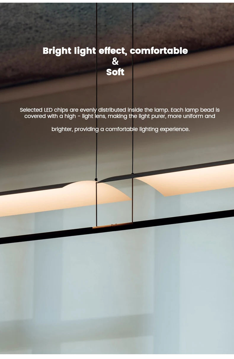 Modern Salon Lightings Home Decoration Simplicity Long Strip Design Led Lamp Nordic Office Living Room Dining Home Decoration