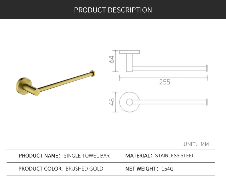 Bathroom Accessories Towel Rack Shelf Paper Holder Stainless Steel Toilet Brush Holder Hand Towel Ring Robe Hook Hanger Chrome