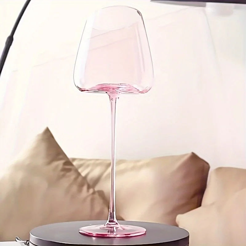 Pink Crystal Wine Glasses Slanted Mouth Goblets  Ideal Valentine'S Day Gift Bars & RestaurantsDay Wine Wine Glasses for Couples