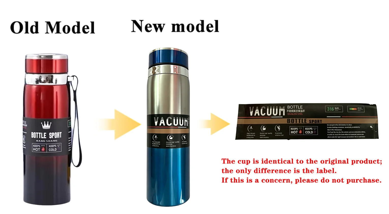 1000ml Thermal Water Bottle Thermos Vacuum Flask Double Stainless Steel Coffee Tea Insulated Cup Leakage-proof for Office