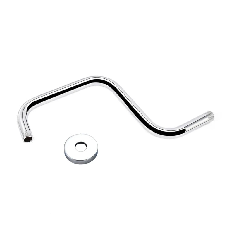 Shower Head Extension Arm, Gooseneck Risers with Flanges, High Rise Showerhead Extension Pipe for Bathroom Upgrades, 13in
