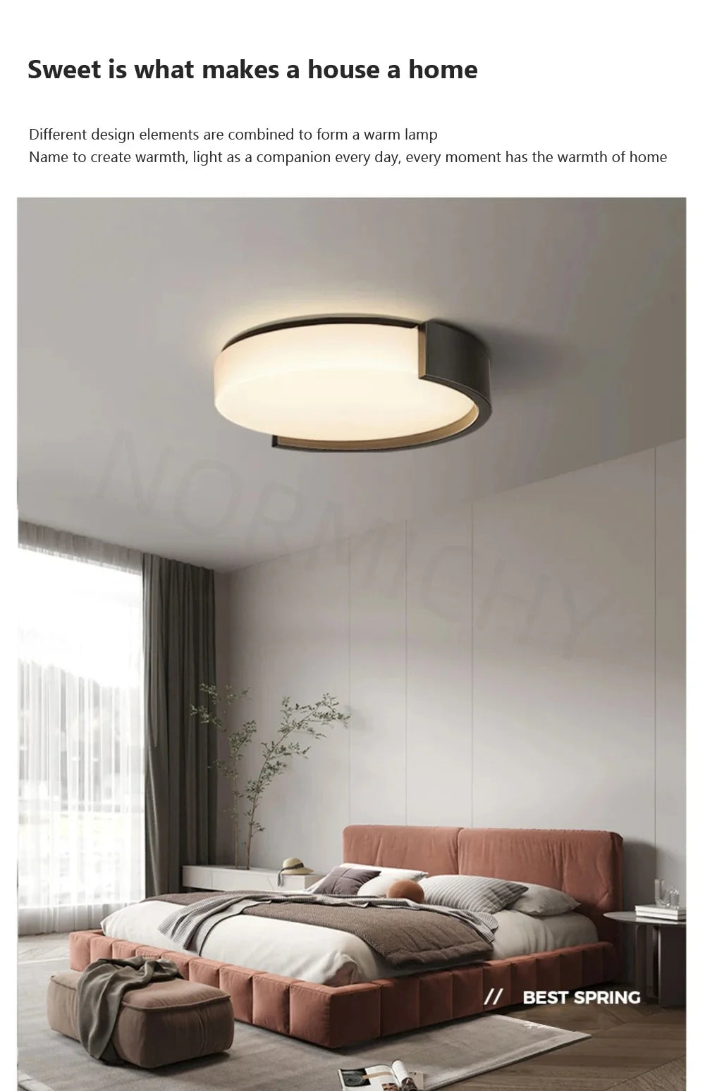 Modern Led Minimalist Nordic Black And White Room Main Light Living Room Circular Ceiling Light New Home Appliance Light Fixture