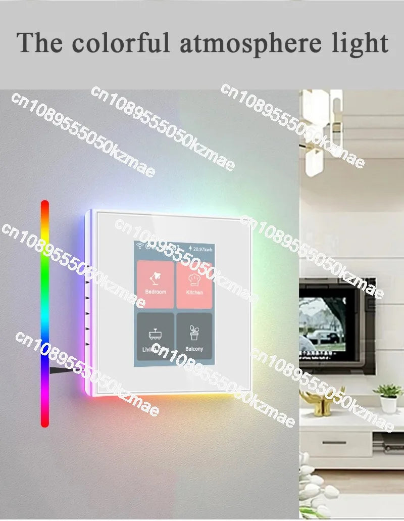 Suitable for supporting voice control LCD touch screen panel intelligent switch 4 Gang Light Lanbon WiFi Mesh Zigbee
