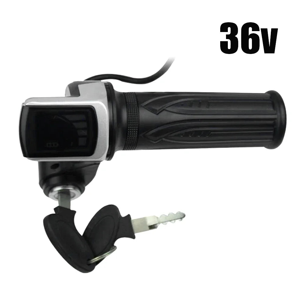 36V 48V 60V  Electric Scooter Throttle Grip With Key Lock Power Indicator Durable E-bike Accessories Motor With LCD Display