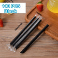 100/400pcs Big Black Straws for Drinks Big Milkshake Straws  Drinking  Bubble Tea Straw   Party and Wedding Accessories