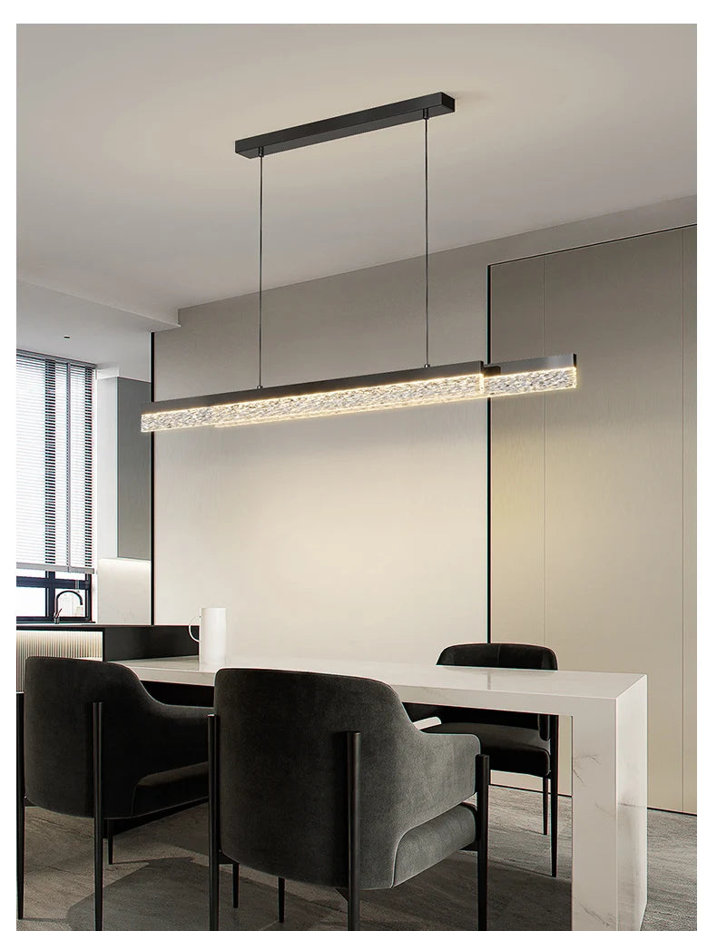 Modern Light Creative Bar Counter Strip Designer Lamps LED Pendant Light For Dining Table Kitchen Chandelier Adjust Function
