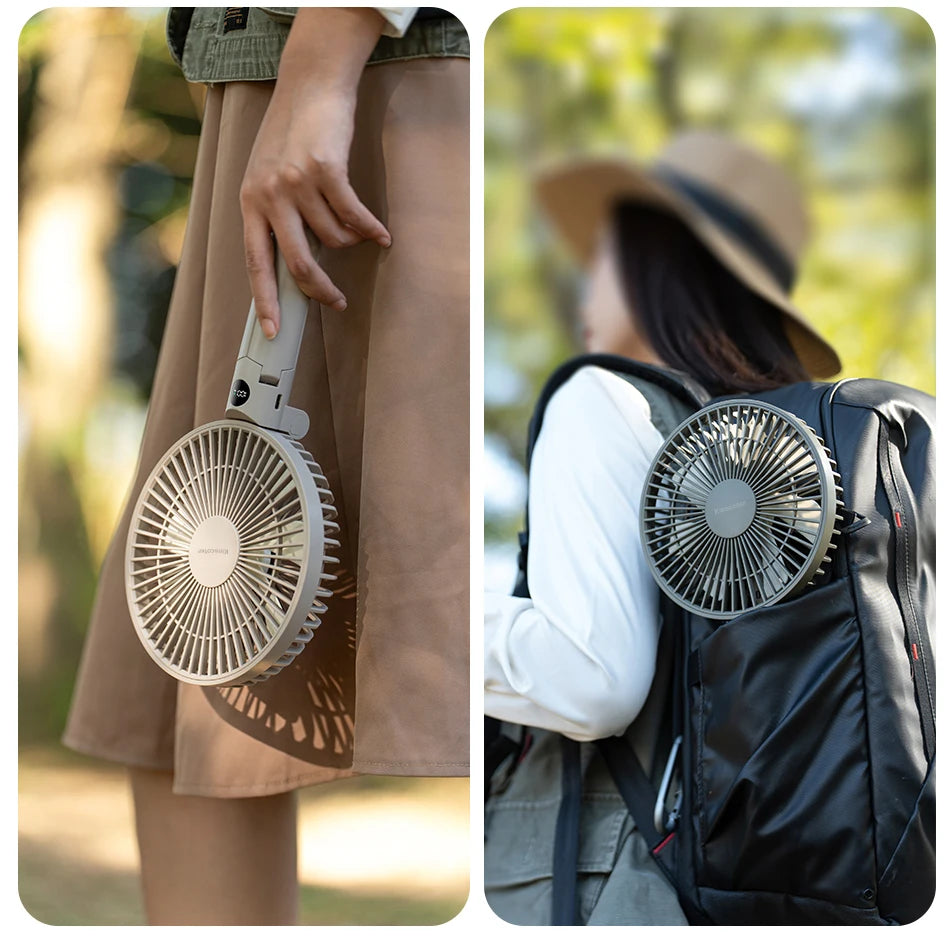 New Portable Folding Handheld Fan 3000mAh Desktop Rechargeable Fan Angle Adjustable for Home Outdoor Travel Camping